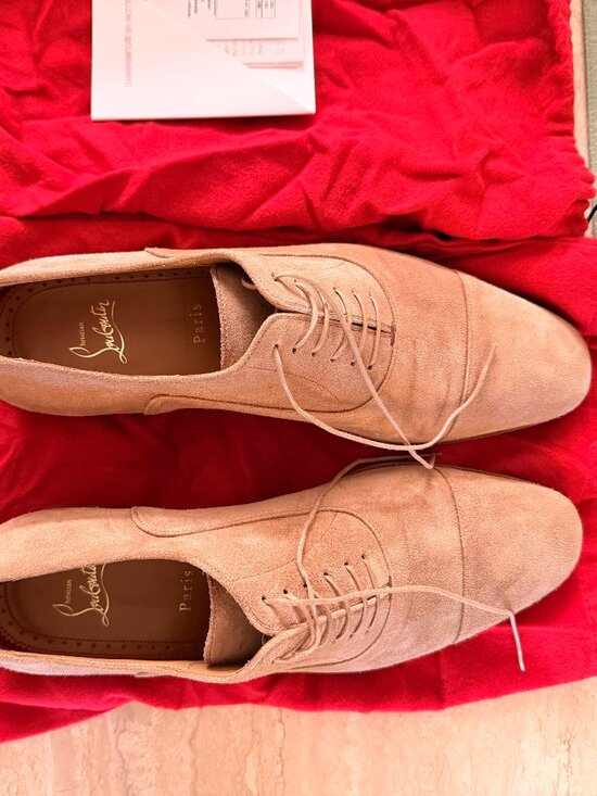 Christian Louboutin Greggo Flat Calf Nubuck Oxfords Size 43.5